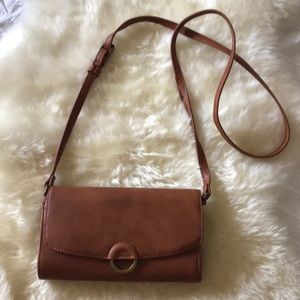 Universal thread crossbody brown bag